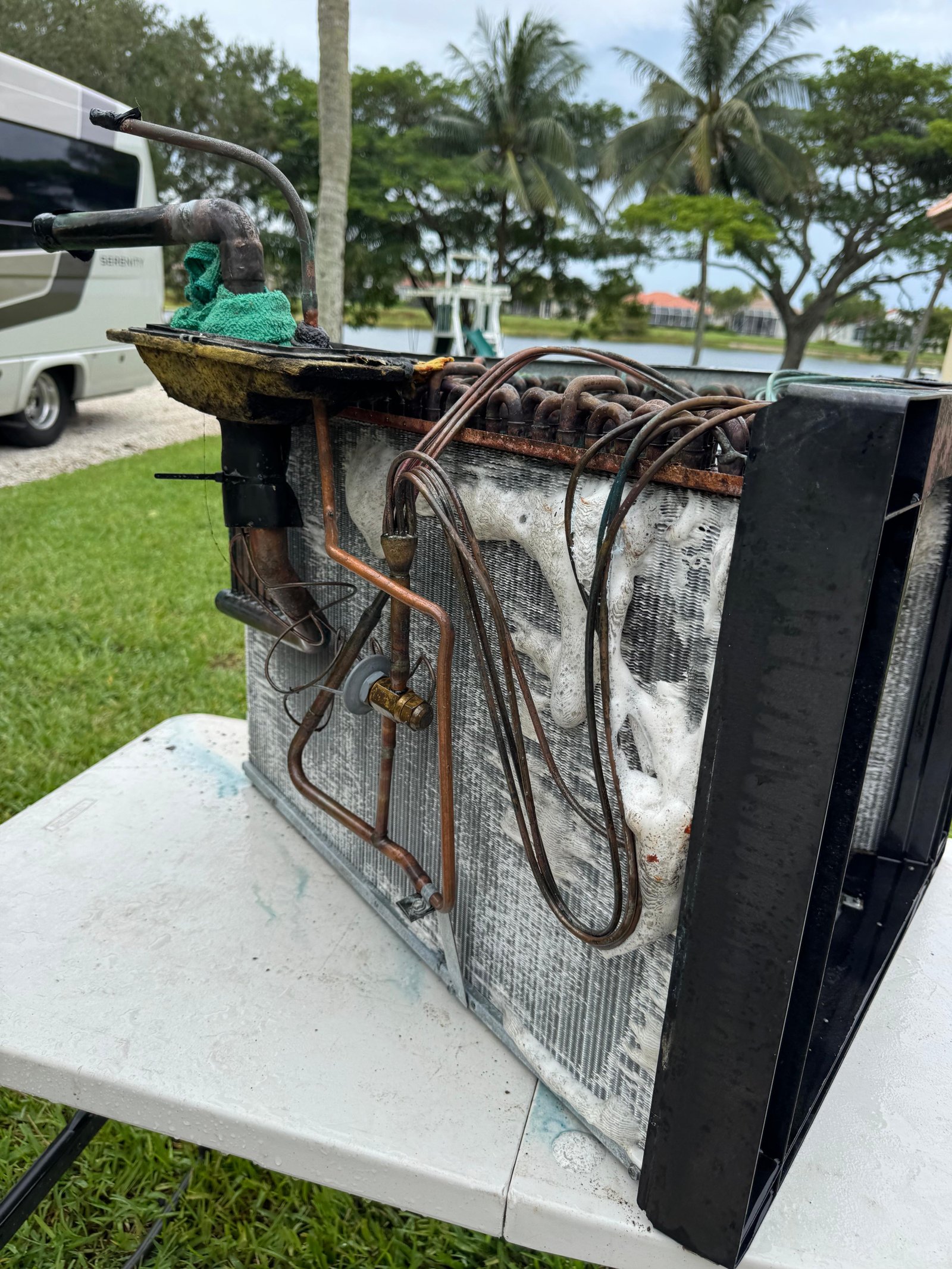 Dirty evaporator coil needing cleaning